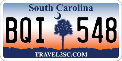SC license plate BQI548