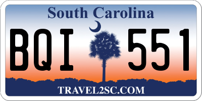 SC license plate BQI551
