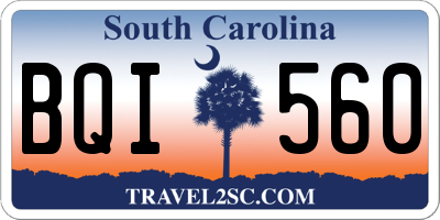 SC license plate BQI560