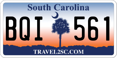 SC license plate BQI561