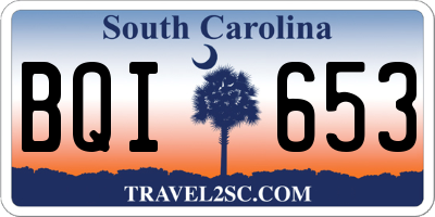 SC license plate BQI653
