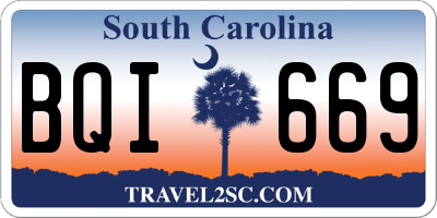 SC license plate BQI669