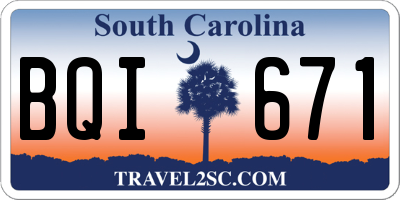SC license plate BQI671