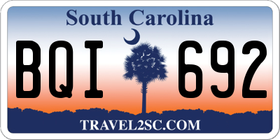 SC license plate BQI692