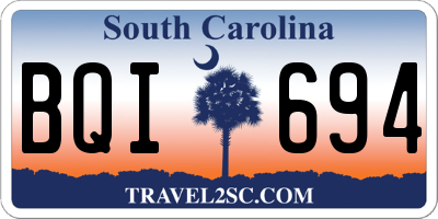 SC license plate BQI694