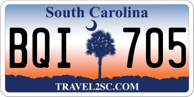 SC license plate BQI705
