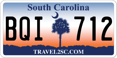 SC license plate BQI712