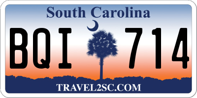 SC license plate BQI714