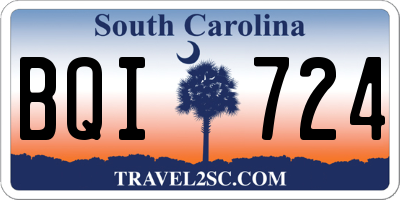 SC license plate BQI724