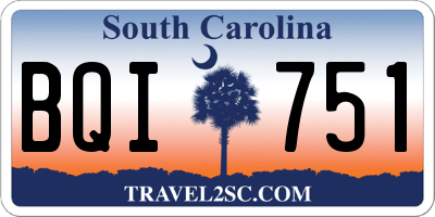 SC license plate BQI751