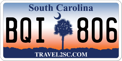 SC license plate BQI806