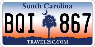 SC license plate BQI867