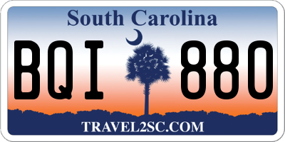 SC license plate BQI880