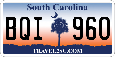SC license plate BQI960
