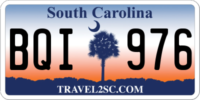 SC license plate BQI976