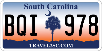 SC license plate BQI978
