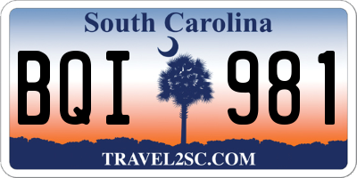 SC license plate BQI981