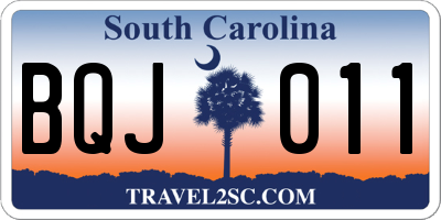 SC license plate BQJ011