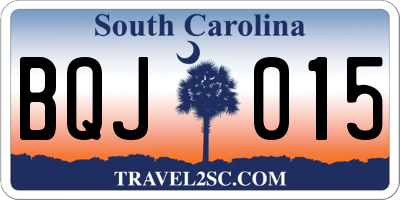 SC license plate BQJ015