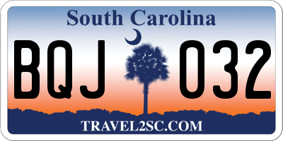 SC license plate BQJ032