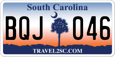 SC license plate BQJ046
