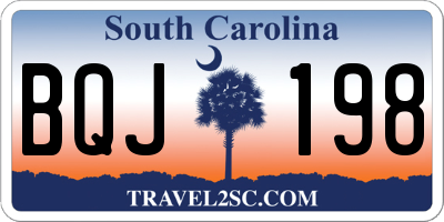 SC license plate BQJ198