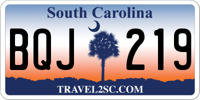 SC license plate BQJ219