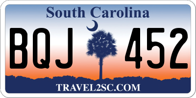 SC license plate BQJ452