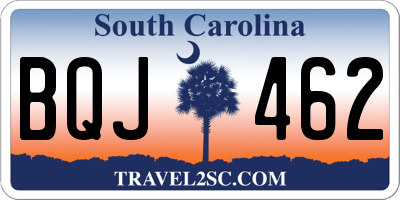SC license plate BQJ462