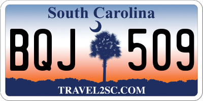 SC license plate BQJ509