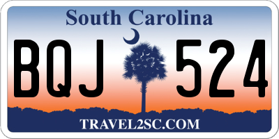 SC license plate BQJ524