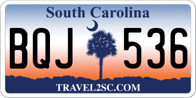 SC license plate BQJ536