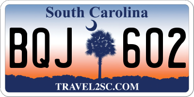 SC license plate BQJ602