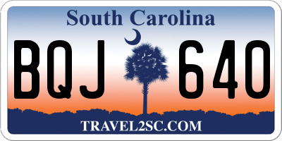 SC license plate BQJ640