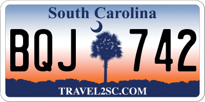 SC license plate BQJ742