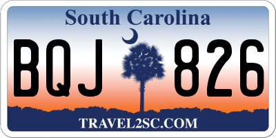 SC license plate BQJ826