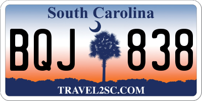 SC license plate BQJ838
