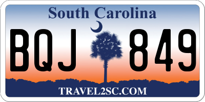 SC license plate BQJ849