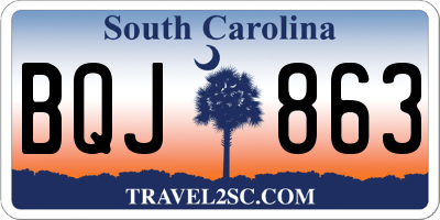 SC license plate BQJ863
