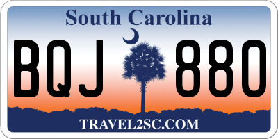 SC license plate BQJ880
