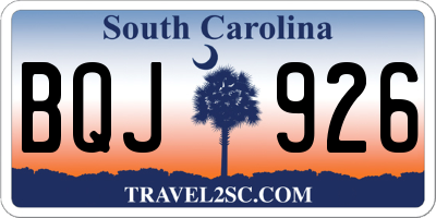 SC license plate BQJ926