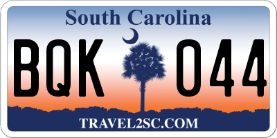 SC license plate BQK044