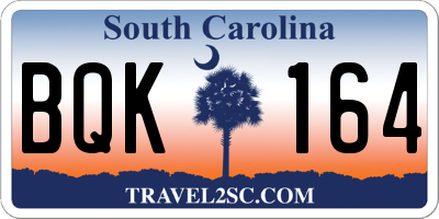SC license plate BQK164