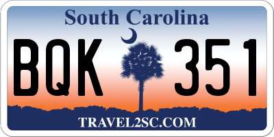 SC license plate BQK351