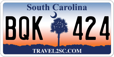 SC license plate BQK424