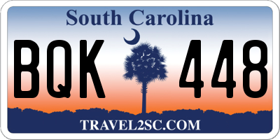 SC license plate BQK448