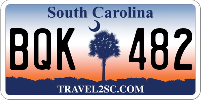 SC license plate BQK482