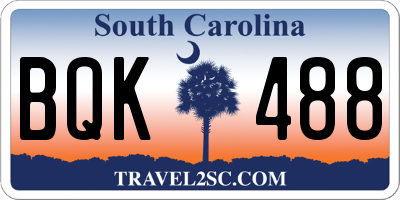 SC license plate BQK488