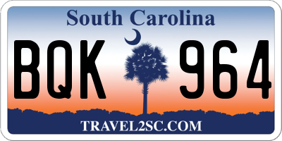 SC license plate BQK964