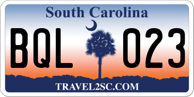 SC license plate BQL023